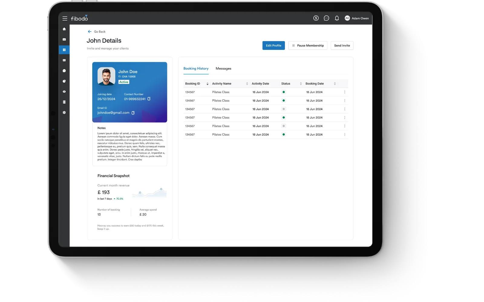 fibodo operator dashboard